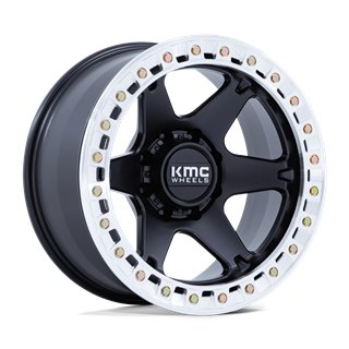 KMC | KM238 VI BEADLOCK 20x10.0 ET-48 - SATIN BLACK W/ MACHINED RING
