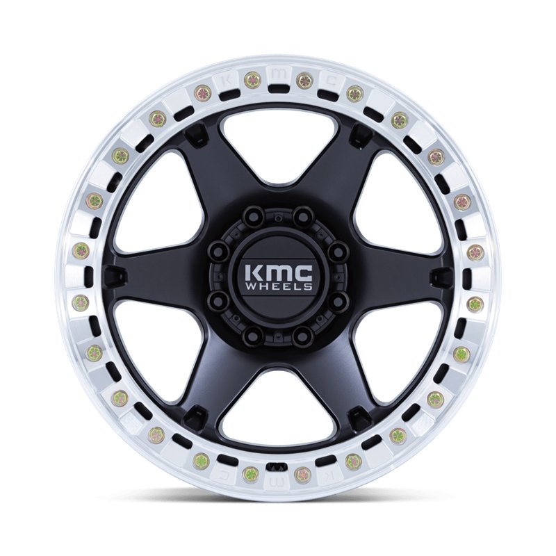 KMC | KM238 VI BEADLOCK 20x10.0 ET-48 - SATIN BLACK W/ MACHINED RING