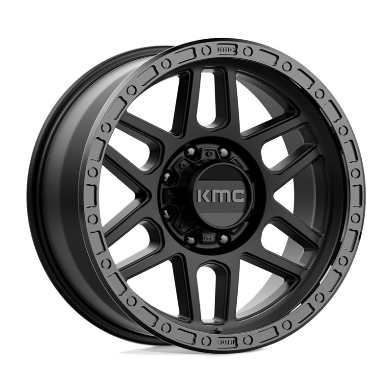 KMC | KM544 MESA 20x9.0 ET0 - SATIN BLACK W/ GLOSS BLACK LIP