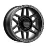 KMC | KM544 MESA 20x9.0 ET0 - SATIN BLACK W/ GLOSS BLACK LIP