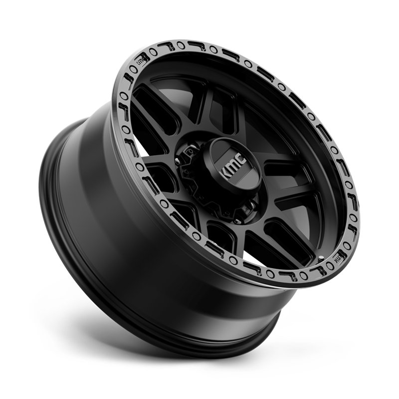 KMC | KM544 MESA 20x9.0 ET0 - SATIN BLACK W/ GLOSS BLACK LIP