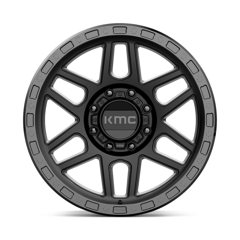 KMC | KM544 MESA 20x9.0 ET0 - SATIN BLACK W/ GLOSS BLACK LIP