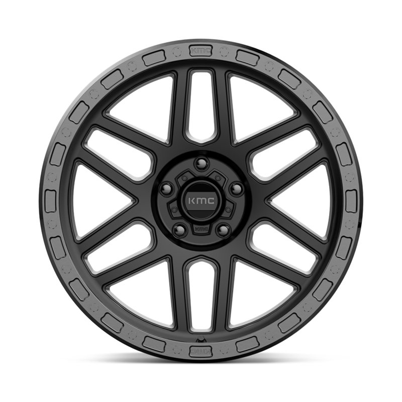 KMC | KM544 MESA 17x8.5 ET0 - SATIN BLACK W/ GLOSS BLACK LIP
