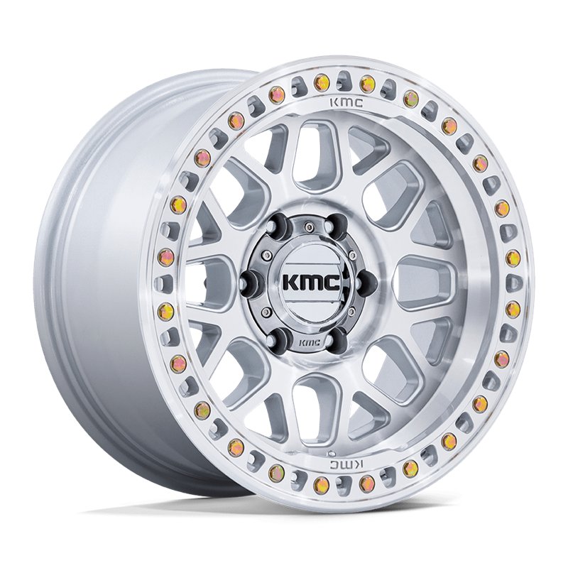 KMC | KM549 GRS 17x9.0 ET18 - GLOSS SILVER W/ MACHINED FACE