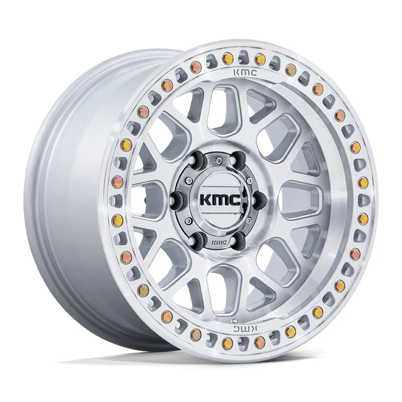 KMC | KM549 GRS 17x9.0 ET-12 - GLOSS SILVER W/ MACHINED FACE