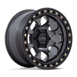 KMC | KM550 RIOT SBL 17x9.0 ET-12 - ANTHRACITE W/ SATIN BLACK LIP