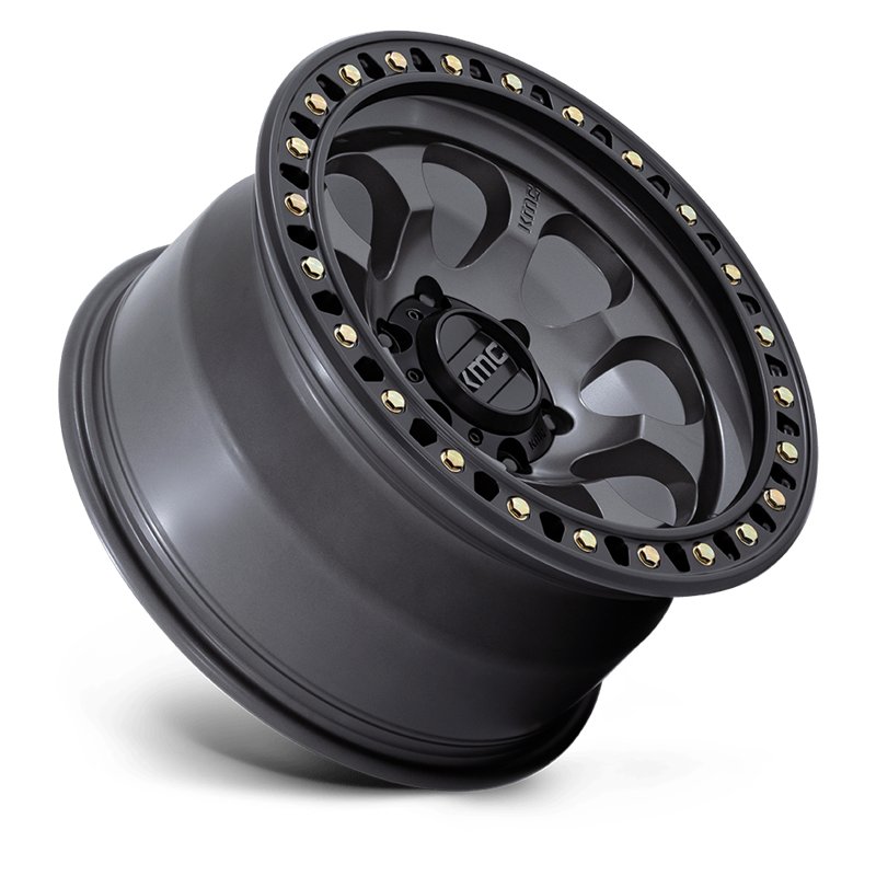KMC | KM550 RIOT SBL 17x9.0 ET-12 - ANTHRACITE W/ SATIN BLACK LIP