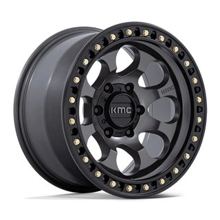 KMC | KM550 RIOT SBL 17x9.0 ET-12 - ANTHRACITE W/ SATIN BLACK LIP