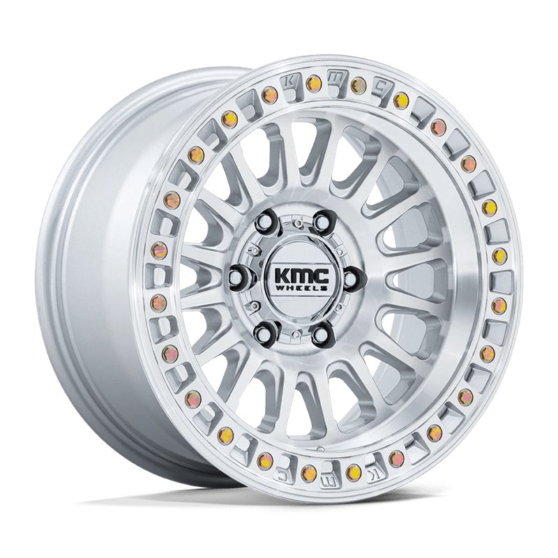 KMC | KM552 IMS 17x8.5 ET-10 - GLOSS SILVER W/ MACHINED FACE