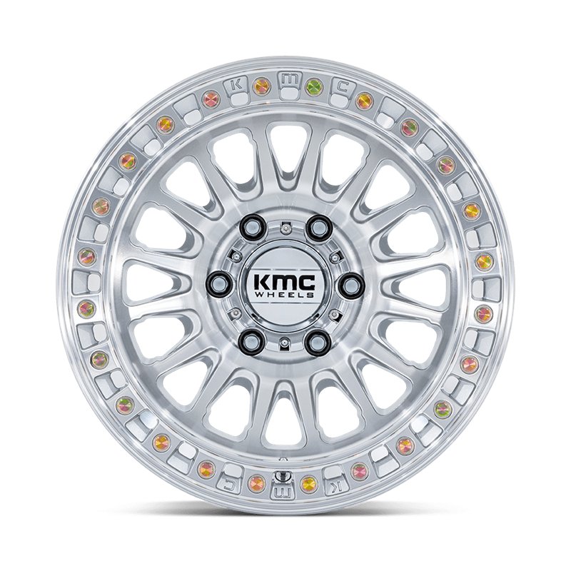KMC | KM552 IMS 17x8.5 ET25 - GLOSS SILVER W/ MACHINED FACE