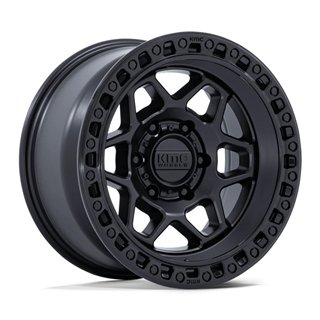 KMC | KM553 TORX 17x8.5 ET0 - MATTE BLACK W/ GLOSS BLACK LIP