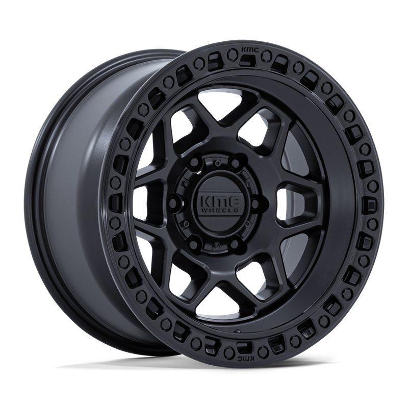 KMC | KM553 TORX 17x9.0 ET-12 - MATTE BLACK W/ GLOSS BLACK LIP