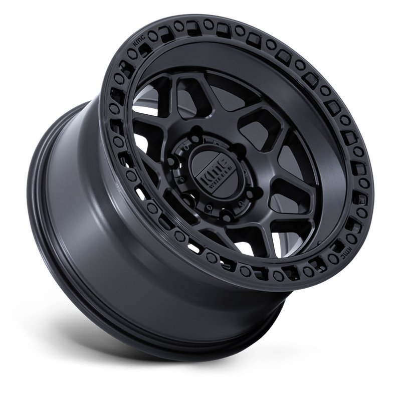 KMC | KM553 TORX 17x9.0 ET-12 - MATTE BLACK W/ GLOSS BLACK LIP