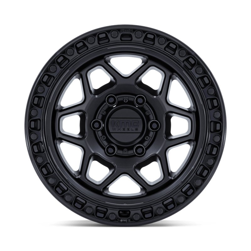 KMC | KM553 TORX 17x9.0 ET-12 - MATTE BLACK W/ GLOSS BLACK LIP