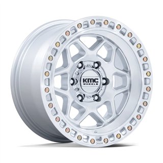 KMC | KM553 TORX 17x8.5 ET0 - GLOSS SILVER W/ MACHINED FACE