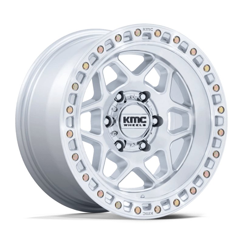 KMC | KM553 TORX 17x8.5 ET0 - GLOSS SILVER W/ MACHINED FACE