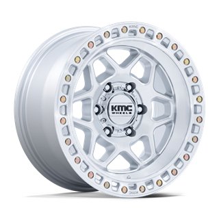 KMC | KM553 TORX 17x9.0 ET-12 - GLOSS SILVER W/ MACHINED FACE