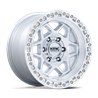 KMC | KM553 TORX 17x9.0 ET-12 - GLOSS SILVER W/ MACHINED FACE