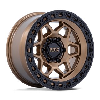 KMC | KM553 TORX 17x8.5 ET0 - MATTE BRONZE W GLOSS BLACK LIP
