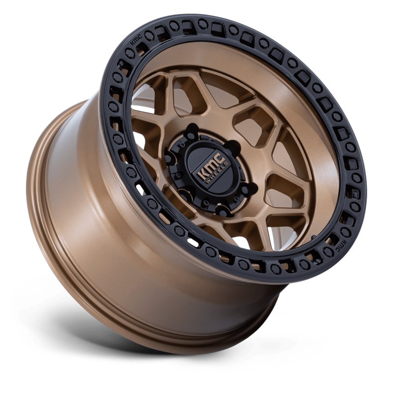 KMC | KM553 TORX 17x8.5 ET0 - MATTE BRONZE W GLOSS BLACK LIP