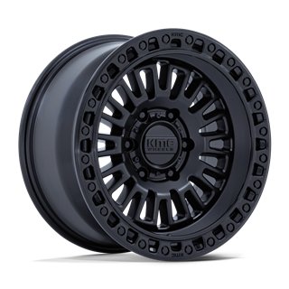 KMC | KM554 AZTEC 17x8.5 ET25 - MATTE BLACK W/ GLOSS BLACK LIP