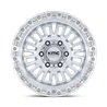 KMC | KM554 AZTEC 17x8.5 ET0 - GLOSS SILVER W/ MACHINED FACE