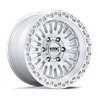 KMC | KM554 AZTEC 17x8.5 ET25 - GLOSS SILVER W/ MACHINED FACE