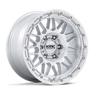 KMC | KM555 ATTACK 17x8.5 ET-10 - GLOSS SILVER W/ MACHINED FACE