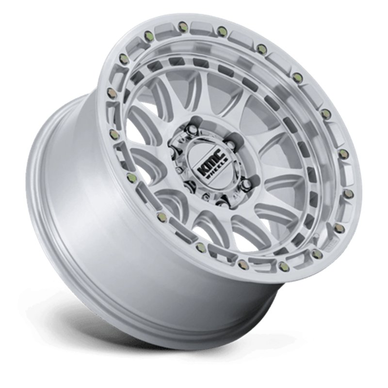 KMC | KM556 CRUX 17x8.5 ET0 - GLOSS SILVER W/ MACHINED FACE