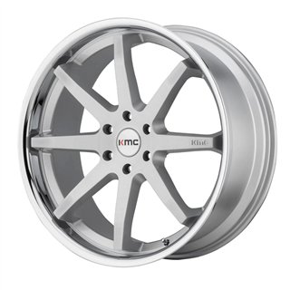 KMC | KM715 REVERB 20x9.0 ET30 - BRUSHED SILVER W/ CHROME LIP