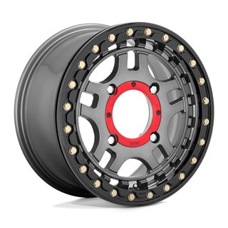 KMC | KS240 RECON BEADLOCK 15x7.0 ET38 - GUN METAL W/ GLOSS BLACK RING
