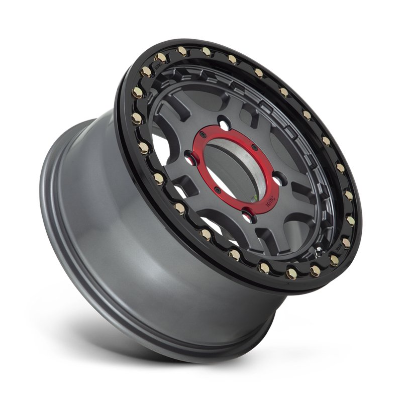 KMC | KS240 RECON BEADLOCK 15x7.0 ET38 - GUN METAL W/ GLOSS BLACK RING