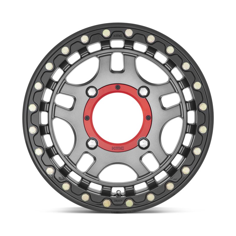 KMC | KS240 RECON BEADLOCK 15x7.0 ET38 - GUN METAL W/ GLOSS BLACK RING
