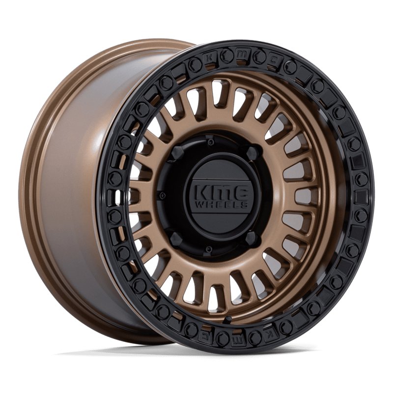 KMC | KS242 AZTEC BEADLOCK 15x10.0 ET0 - MATTE BRONZE W/ MATTE BLACK RING