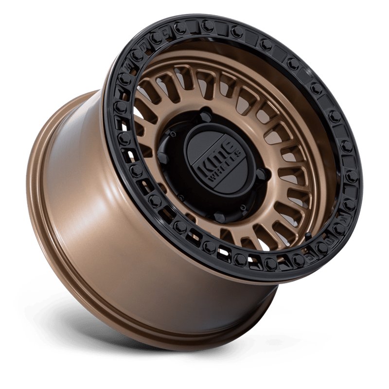 KMC | KS242 AZTEC BEADLOCK 15x10.0 ET0 - MATTE BRONZE W/ MATTE BLACK RING