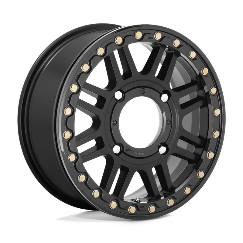 KMC | KS250 CAGE BEADLOCK 15x10.0 ET0 - SATIN BLACK W/ GLOSS BLACK RING