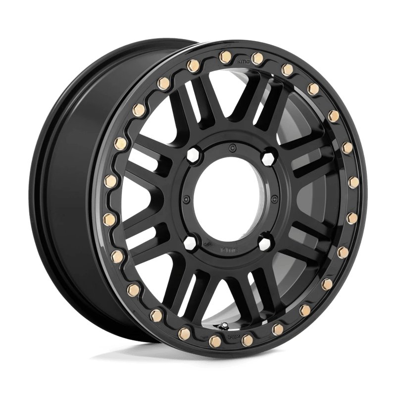 KMC | KS250 CAGE BEADLOCK 15x6.0 ET38 - SATIN BLACK W/ GLOSS BLACK RING