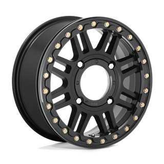 KMC | KS250 CAGE BEADLOCK 15x6.0 ET38 - SATIN BLACK W/ GLOSS BLACK RING