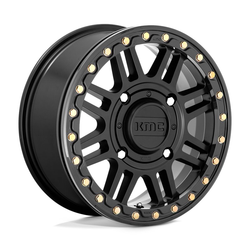 KMC | KS250 CAGE BEADLOCK 15x6.0 ET38 - SATIN BLACK W/ GLOSS BLACK RING