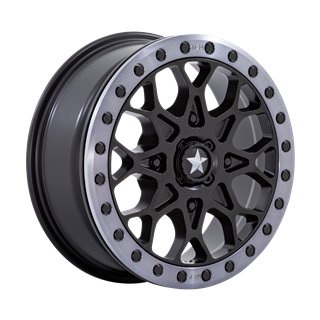 MSA Offroad | M48 PORTAL BEADLOCK 15x6.0 ET38 - SATIN BLACK W/ GRAY TINT RING