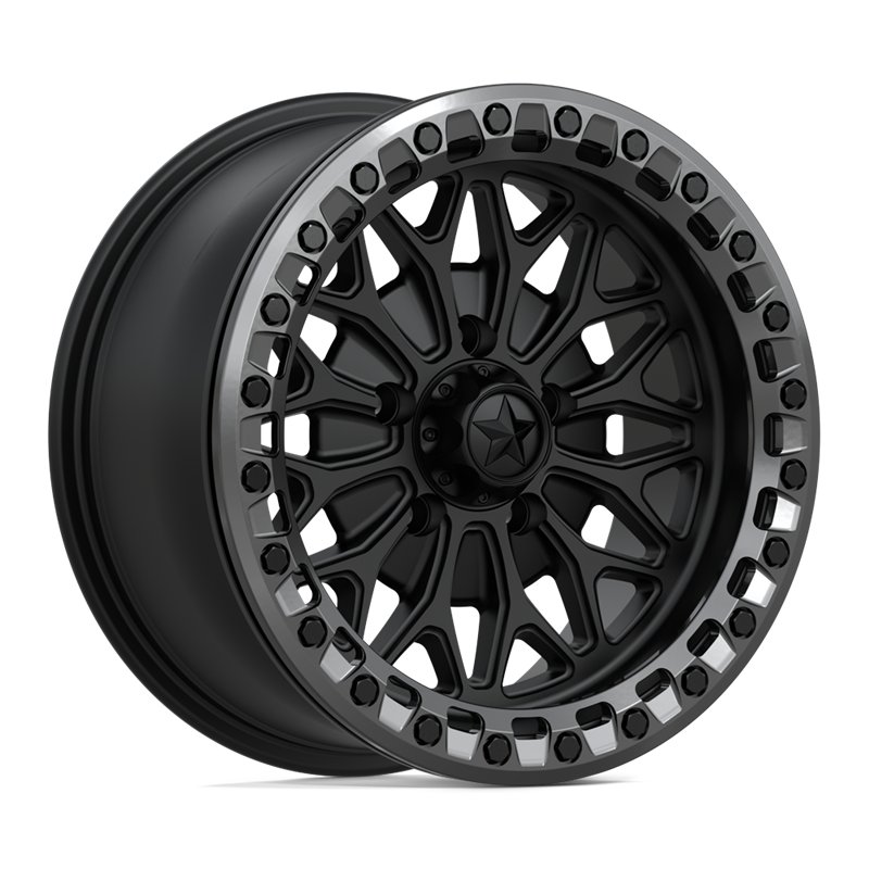 MSA Offroad | MA53 BOLO UTV BEADLOCK 15x7.0 ET10 - MATTE BLACK W/ GL-GUNMETAL RG