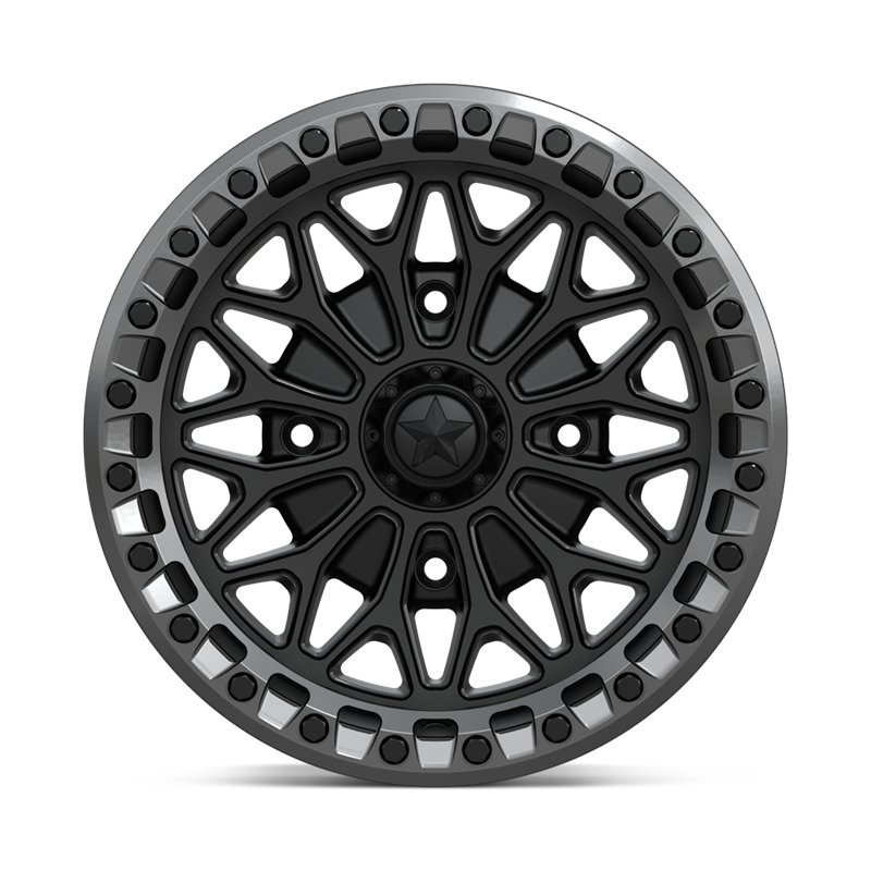 MSA Offroad | MA53 BOLO UTV BEADLOCK 15x7.0 ET10 - MATTE BLACK W/ GL-GUNMETAL RG