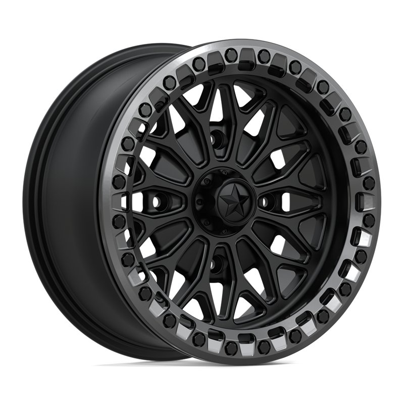 MSA Offroad | MA53 BOLO UTV BEADLOCK 15x7.0 ET10 - MATTE BLACK W/ GL-GUNMETAL RG