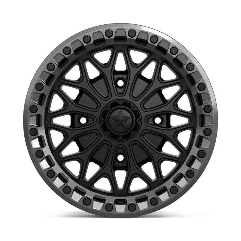 MSA Offroad | MA53 BOLO UTV BEADLOCK 15x7.0 ET38 - MATTE BLACK W/ GL-GUNMETAL RG