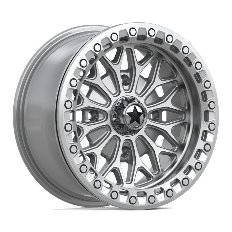 MSA Offroad | MA53 BOLO UTV BEADLOCK 15x7.0 ET38 - GLOSS SILVER W/ MACHINED FACE