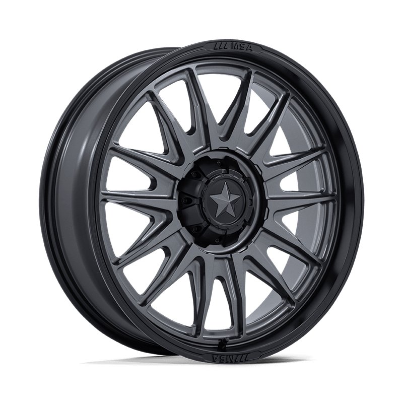 MSA Offroad | M55 COMMANDER UTV 20x7.0 ET0 - MATTE GUNMETAL W/ MATTE BLACK LIP