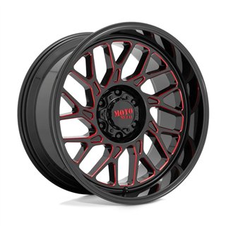 Moto Metal | MO805 22x10.0 ET-18 - GLOSS BLACK MILLED W/ RED TINT