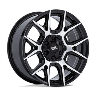 Moto Metal | MO813 MASON 17x8.5 ET12 - GLOSS BLACK W/ MACHINED FACE