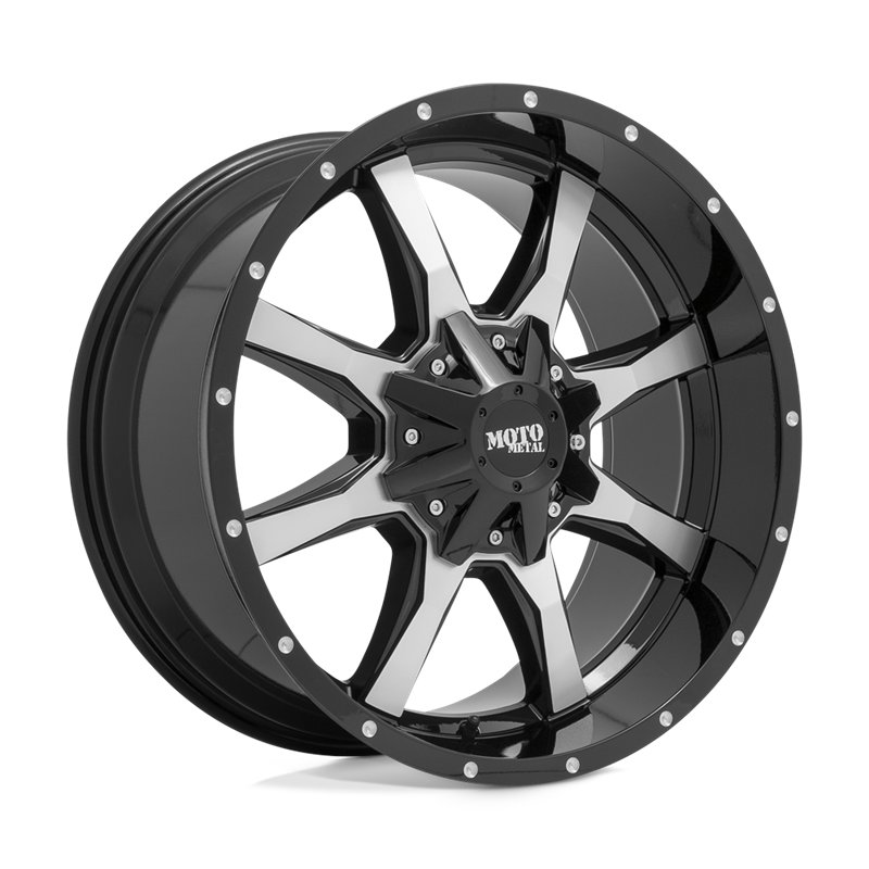 Moto Metal | MO970 20x10.0 ET-24 - GLOSS BLACK W/ MACHINED FACE