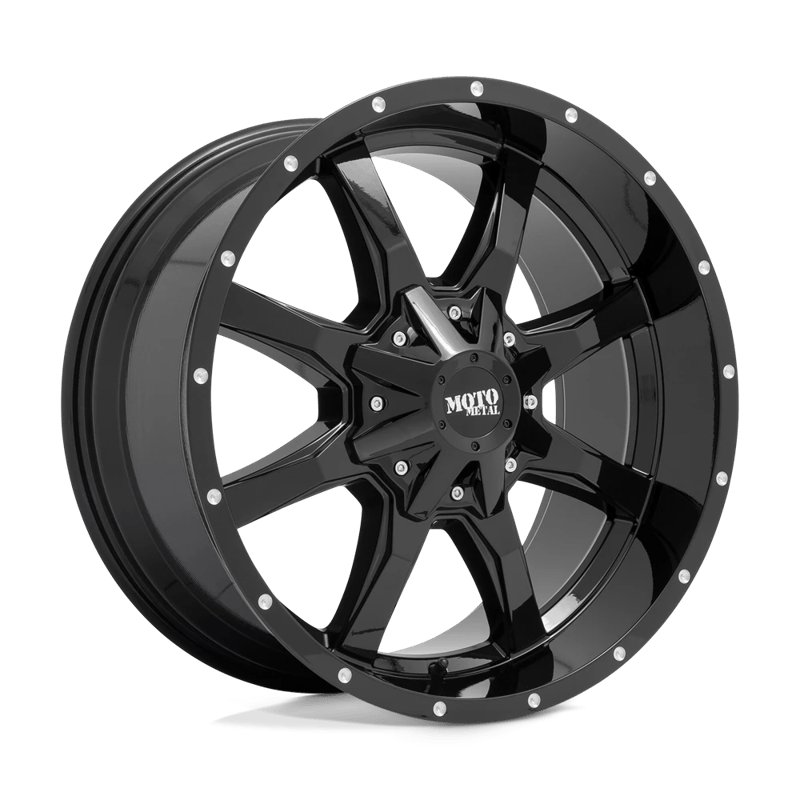 Moto Metal | MO970 20x9.0 ET18 - GLOSS BLACK W/ MILLED LIP